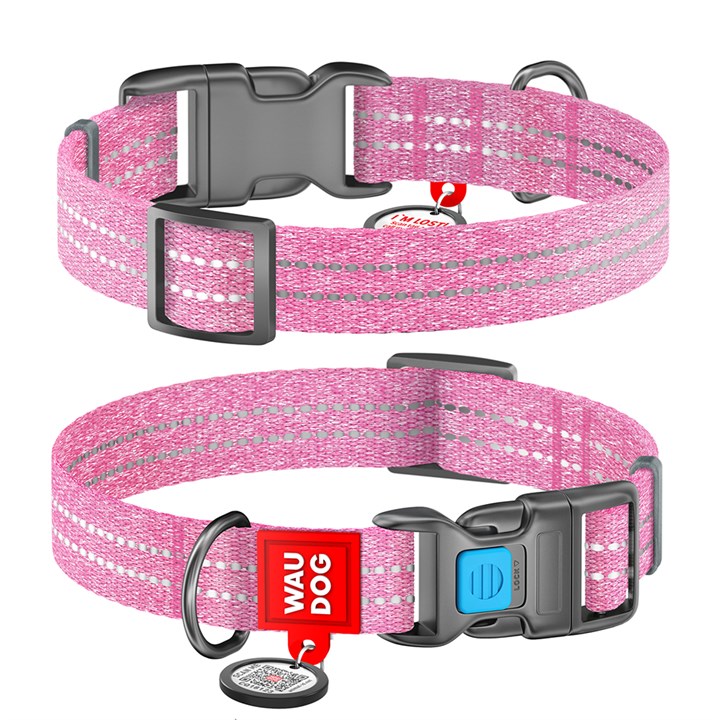 WAUDOG Re-Cotton Dog Collar Pink