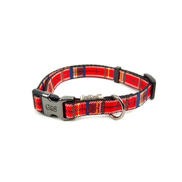 Great&Small Penrose Tartan Collar Red
