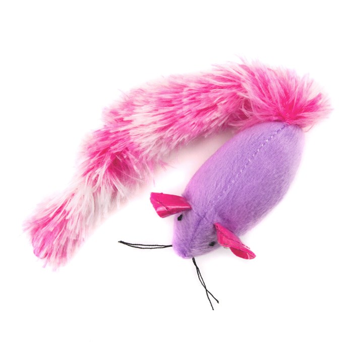 Great&Small Fiesta Plush Mouse Purple with Pink Long tail