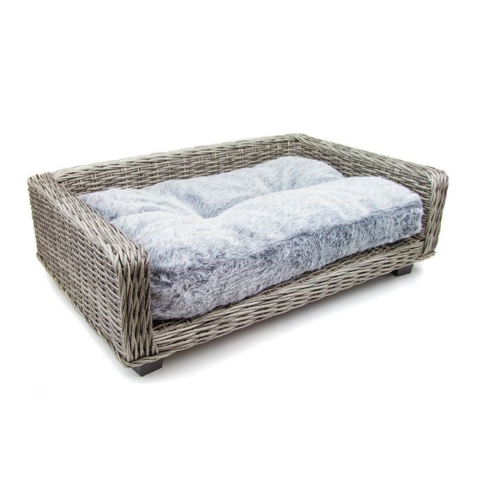 raised wicker dog bed
