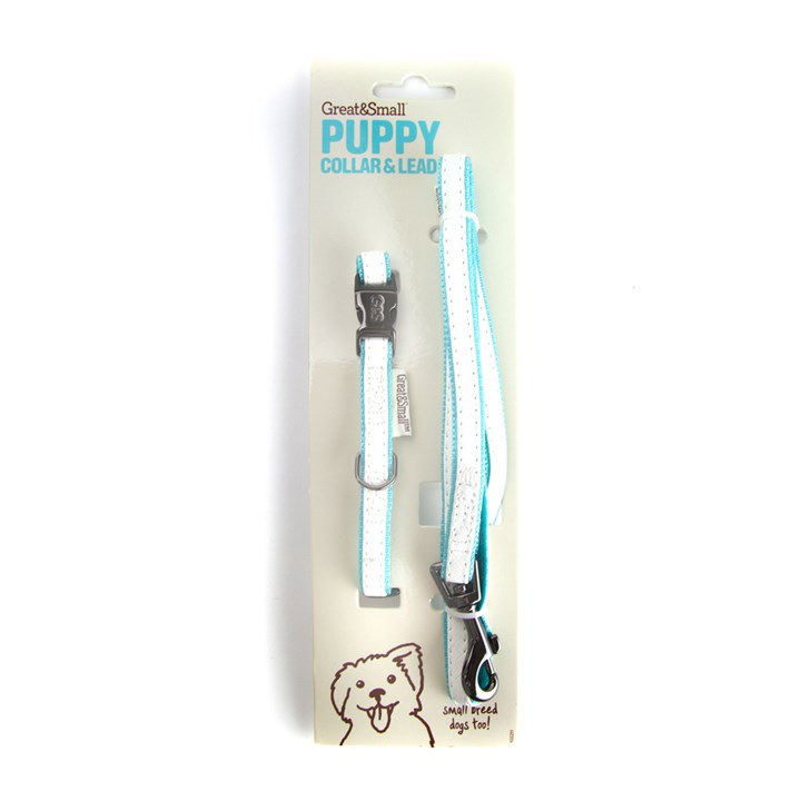 Great&Small Tiffany Puppy Collar & Lead Blue 20-30cm