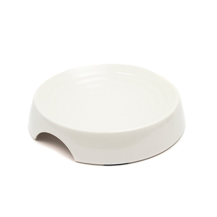 Great&Small Cream Melamine Ripple Cat Dish