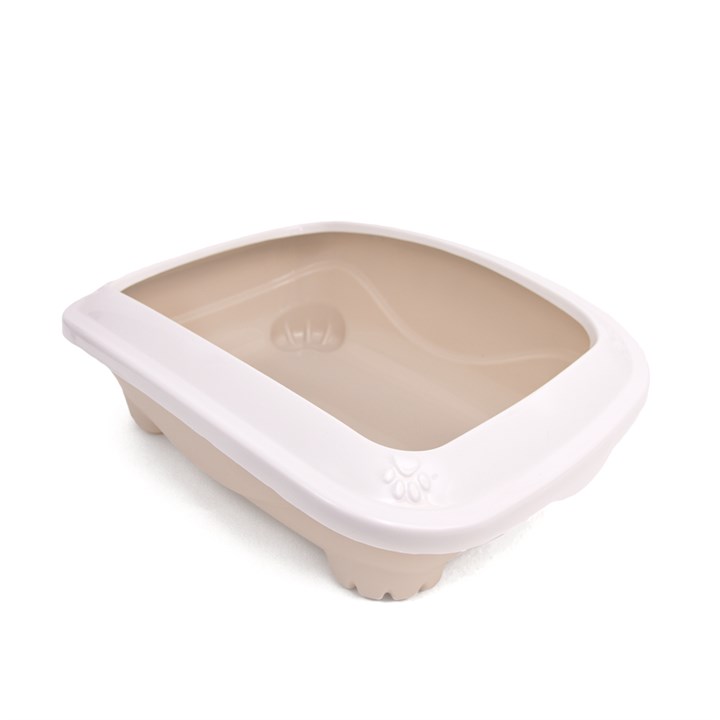 Great&Small Litter Tray with Rim Stone Beige