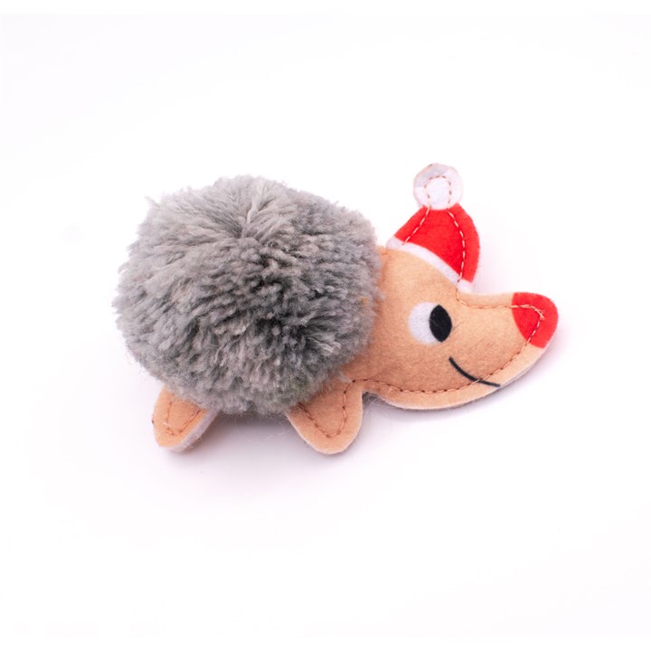 Great&Small Christmas PomPom Hedgehog 9cm with Crackle & Catnip