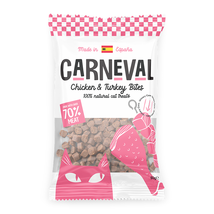 Carneval Cat Chicken & Turkey Bites 50g - Urinary Care
