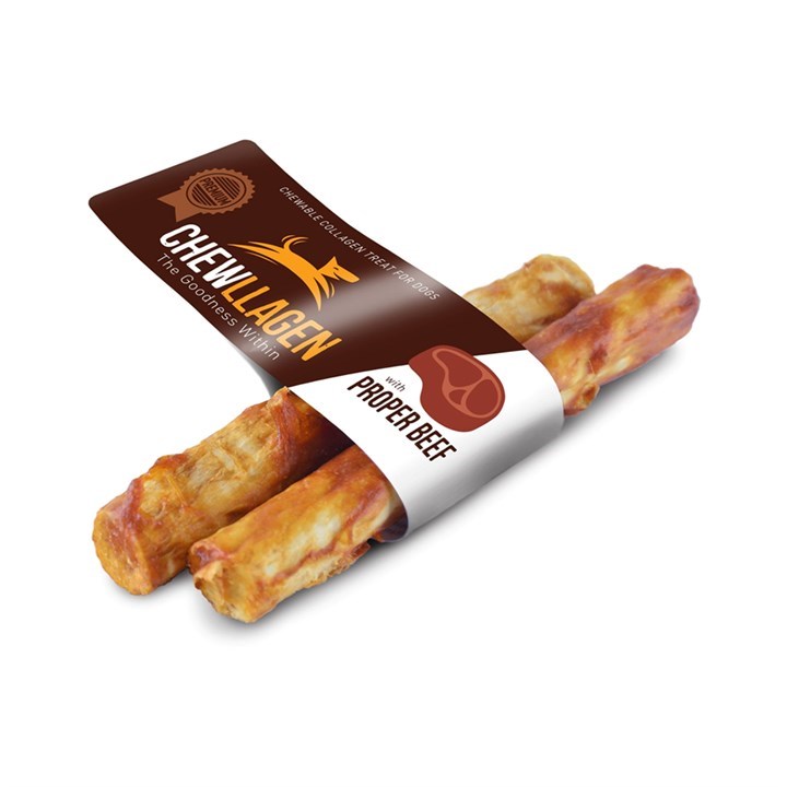 Chewllagen Medium Roll 5" Beef Dog Treat (2)