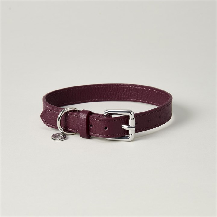 Lily & Leo Leather Flat Collar Oxblood