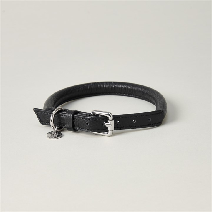 Lily & Leo Leather Rolled Collar Black