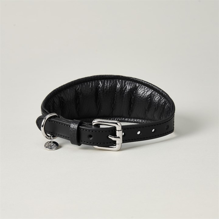 Lily & Leo Leather Whippet Collar Black