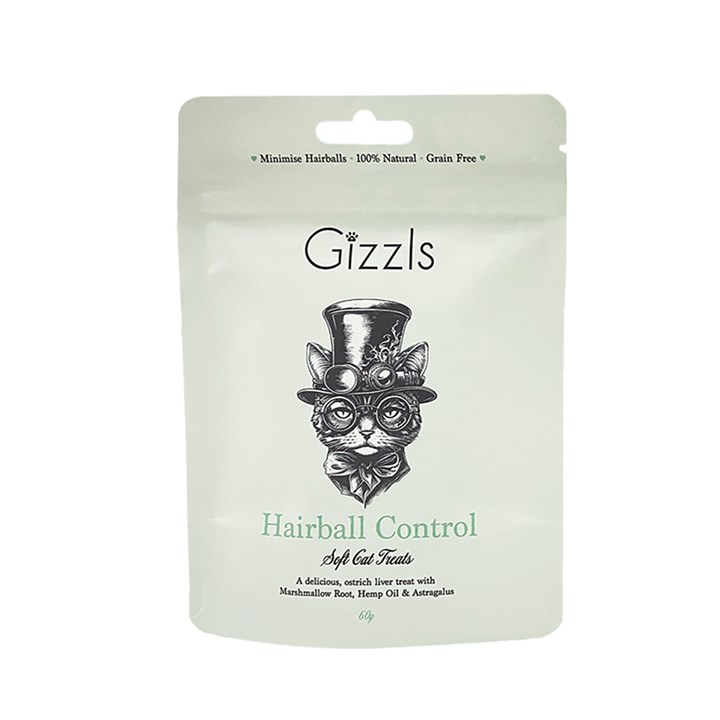 Gizzls Hairball Control Free-Range Ostrich Soft Cat Treats