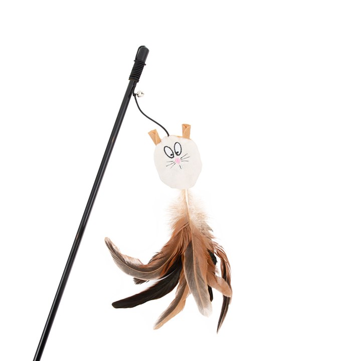 Great&Small Classic Cat Dangler Mouse Face & Feather
