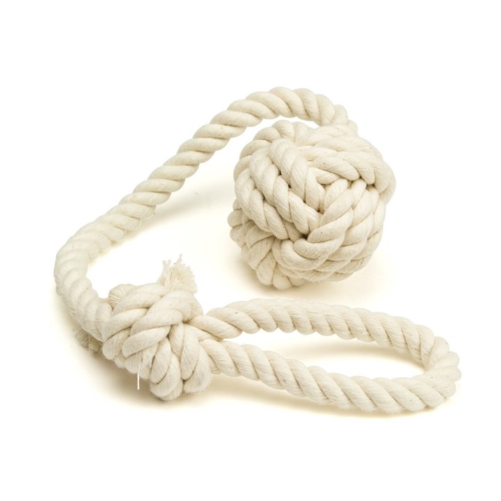 Green Elk Natural Rope Ball Tugger