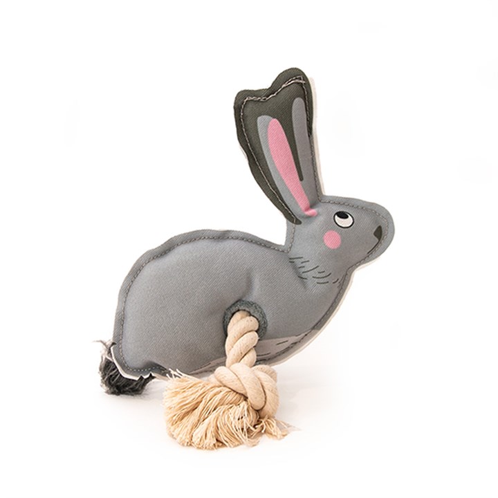 Green Elk Recycled Canvas Rabbit with Rope