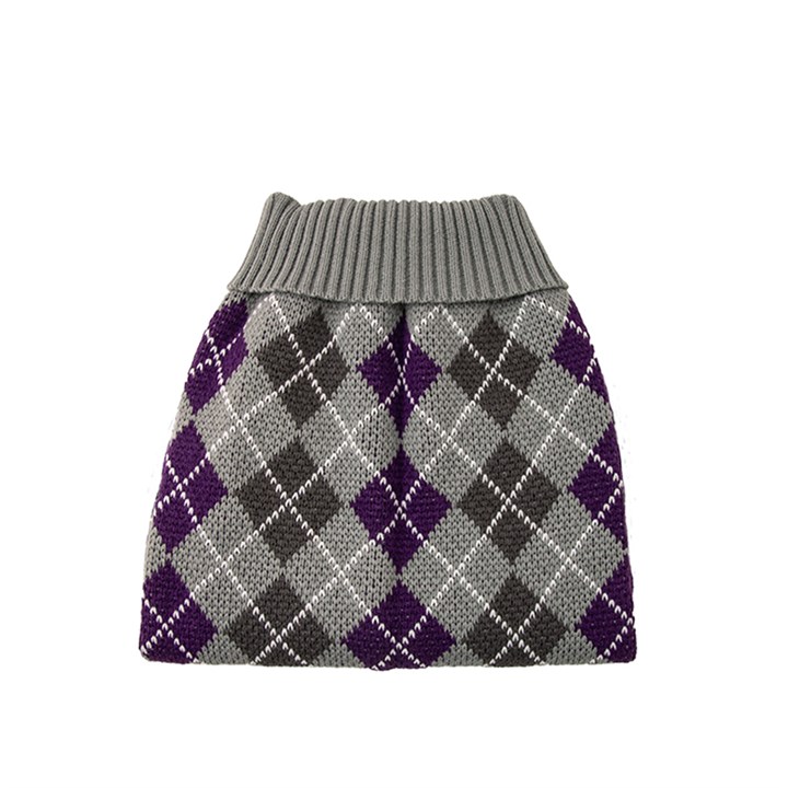 Penrose Knitted Grey Argyle Sweater