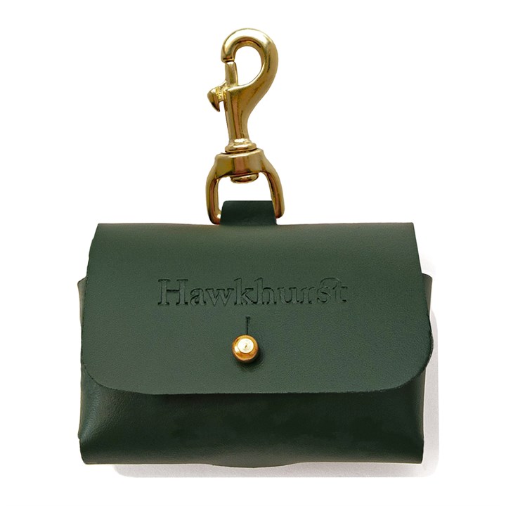 Hawkhurst Forest Green Leather Poop Bag Holder