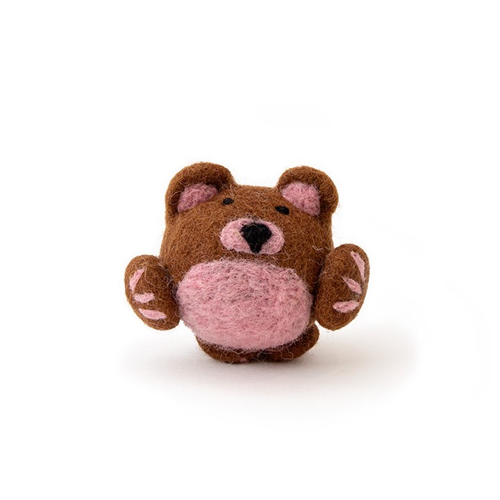 MoMo Handmade In Nepal Felt Brown Bear