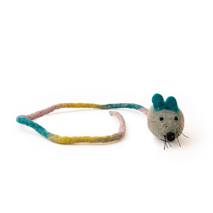MoMo Handmade In Nepal Felt Long Tail Mouse
