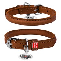 WAUDOG Leather Dog Collar Brown