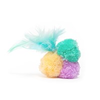 Little&Lively Cat Triple PomPom with Silver Bell & Feathers