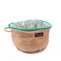 Penrose Cat Woven Basket with Botanical Print 42cm