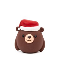 Great&Small Christmas Latex Brown Bear with Santa Hat 9cm