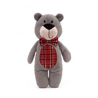 Great&Small Classic Christmas Bear 45cm with Tartan Bow Tie