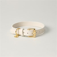 Lily & Leo Leather Flat Collar Cream
