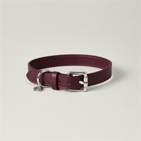 Lily & Leo Leather Flat Collar Oxblood