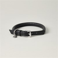 Lily & Leo Leather Rolled Collar Black
