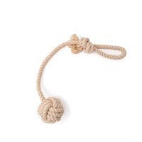 Green Elk Natural Rope Ball Tugger