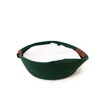 Great&Small Penrose Green Cotton Rope Cat Bed