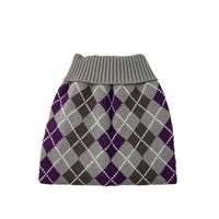 Penrose Knitted Grey Argyle Sweater