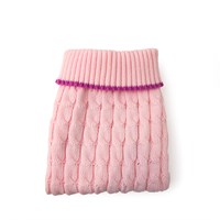 Penrose Knitted Pink Sweater with Raspberry Trim