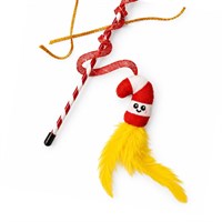 Great&Small Christmas Candy Cane Tassel Cat Dangler