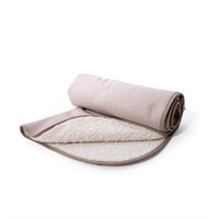 Hawkhurst Laurence Herringbone Blanket with Soft Sherpa