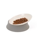 Great&Small Cream Tilted Cat Dish>